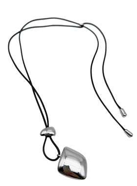 黑绳吊坠长款项链女毛衣链