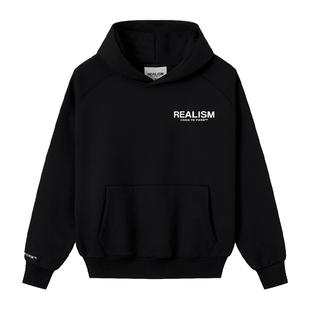 REALISM VISION 由念致形系 黑连帽卫衣 新款重磅 宽松美式套头衫
