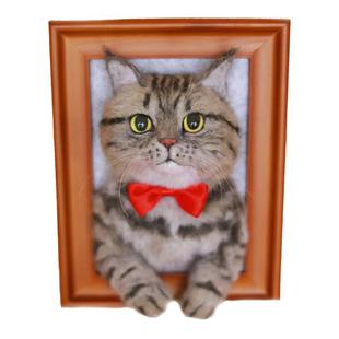 御姐羊毛毡仿真宠物定制猫咪狗狗离世纪念相框摆件戳戳乐DIY礼物