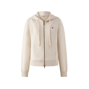 Eland衣恋卫衣女双头拉链正肩长袖连帽外套2025冬季新款