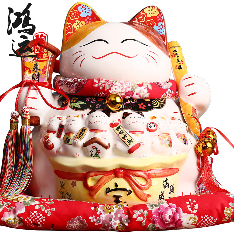陶瓷招财猫大号存钱罐陶瓷开业