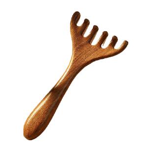 包邮五爪鹿角头部按摩经络梳子原木檀木头皮颈部皮肤按摩休闲1件