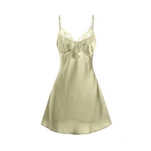 男友家性感睡衣女夏天真丝凉感薄款蕾丝带胸垫吊带睡裙套装家居服