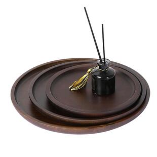 竹托盘胡桃木色茶盘长方形正方圆型商用家用茶杯创意竹制水杯盘子