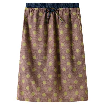 AR波点半身裙天丝棉百搭休闲中长裙度假风直筒显瘦裙子新款夏季