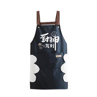 新款时尚厨房工作服做饭围腰韩版餐饮耐脏可定制LOGO防水防污围裙