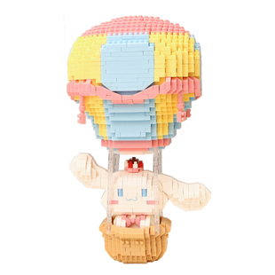 微型小颗粒积木告白气球白耳狗情人节女友礼物高难度拼图益智玩具