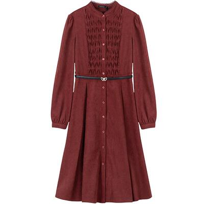 LAGOGO安可拉红显瘦法式连衣裙