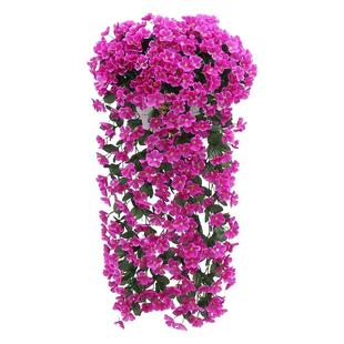 仿真花假花藤条紫罗兰绣球绢花吊兰壁挂花篮客厅室内挂篮墙面装饰