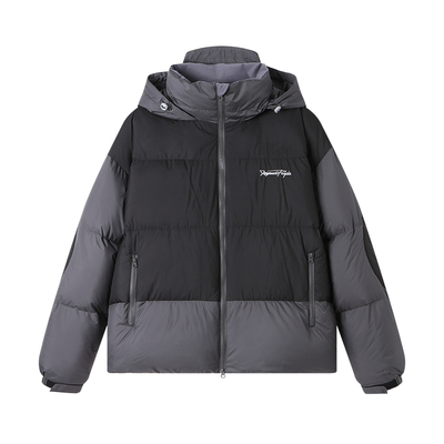 薛之谦dsp潮流拼色连帽羽绒服