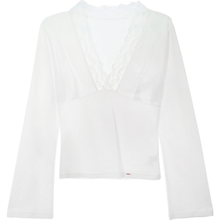 歌瑞尔贴身打底上衣性感深V法式蕾丝可外穿轻薄睡衣女2026年新款