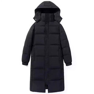 羽绒棉服女长款过膝冬2025新款韩版宽松加厚男女情侣大码中戏外套