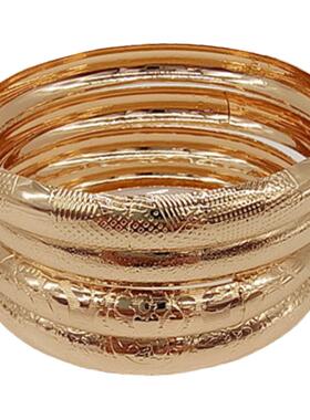 复古夸张宽版叠戴手镯女金属时尚古风镀金毛衣袖口装饰cos饰品