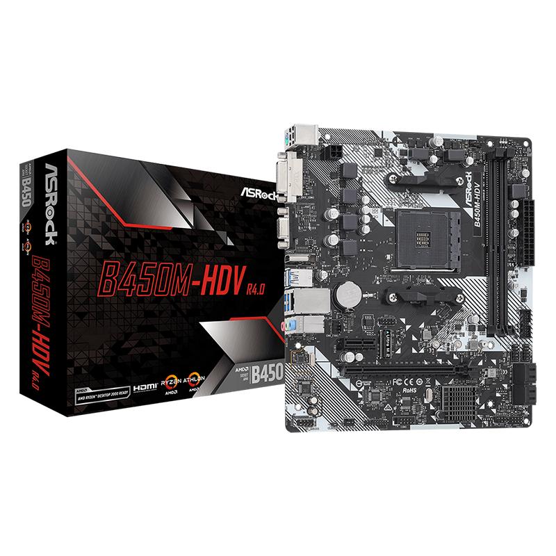 华擎科技 B450M-HDV R4.0 搭配5500  5600G 5700G 主板cpu套装