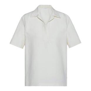 【品质感打底】美式小众设计感白T恤polo领T恤简约风宽松挺括POLO