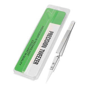 反向镊子陶瓷绝缘可换尖头不锈钢夹子防静电子手机维修IC夹持工具