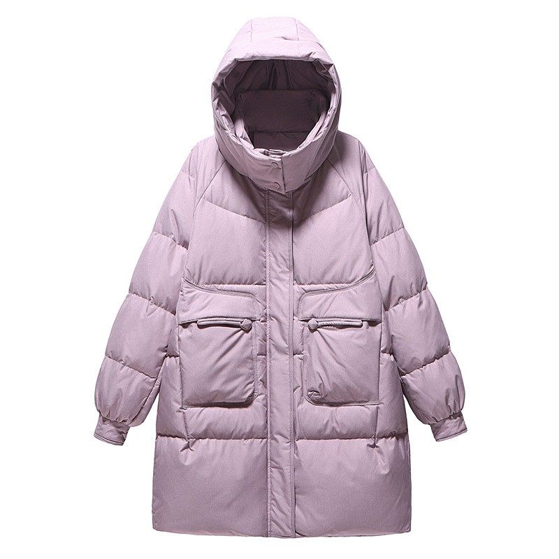 特大码羽绒服女连帽中长款200斤
