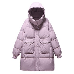 300斤特大码羽绒服女连帽中长款200胖mm加肥加大孕妇鸭绒保暖外套
