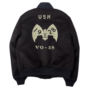 HDK(海觉）黑蝙蝠中队全羊毛A-1 A1飞行服夹克 修身版型 胡歌上身