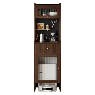 中古风扫地机器人置物柜洞洞板餐边柜客厅小立柜家政柜一体收纳柜