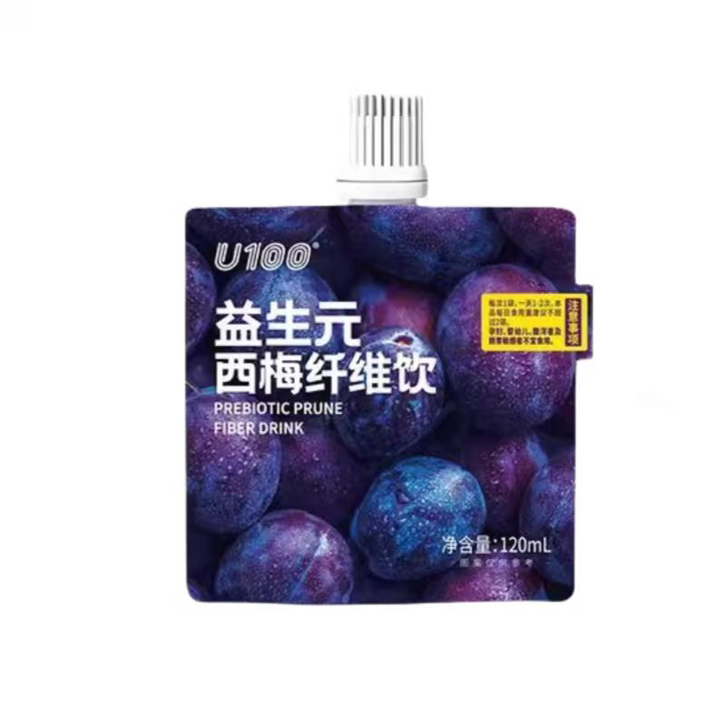 u100益生元西梅纤维饮浓缩西梅原浆120ml袋装高膳食纤维商超同款