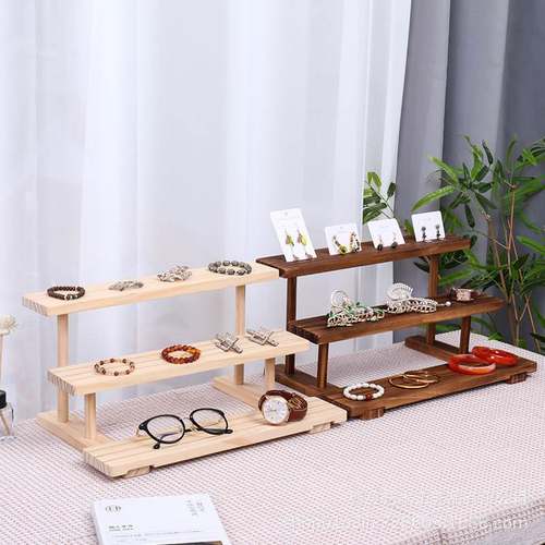 实木多肉小花架桌面收纳架子台阶式多层置物架茶具杯架阶梯展示架