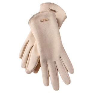 jeep吉普手套女冬季新款加绒防风防寒露指触屏骑行电动车保暖手套