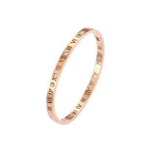 罗马数字手镯轻奢小众精致银色钛钢手镯女高级感镂空镯子手环首饰