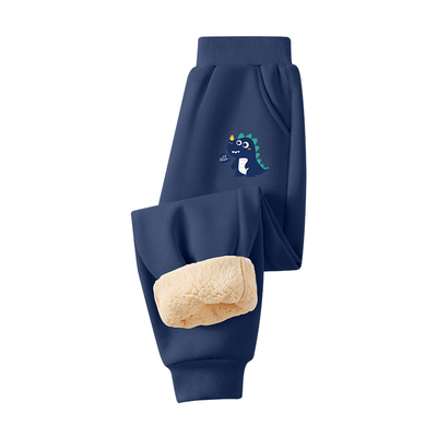 红豆男童加绒裤子加厚羊羔绒长裤一体绒2025新款冬季厚绒儿童棉裤