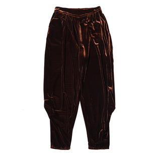 金丝绒灯笼裤加绒长裤2025春秋新款胖mm大码女裤广场舞休闲哈伦裤