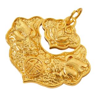 古法沙金锦鲤元宝莲花如意锁吊坠毛衣链项链大牌diy手串配饰坠子