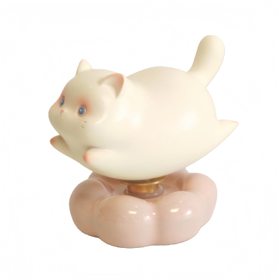 景德镇陶瓷转转小猫桌面摆件