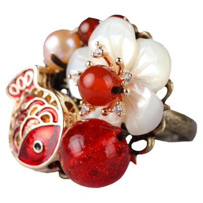 镀金国风原创手作戒指环食指装饰