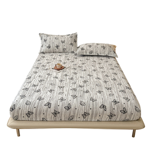 法式复古蝴蝶雕花牛奶绒床笠冬季加绒加厚床罩床垫保护套防滑床单