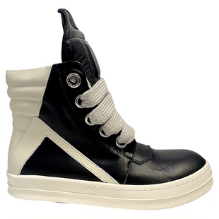 RICK OCEAN倒三角RO鞋男自主主线皮面奶香底暗黑高街高帮真皮板鞋