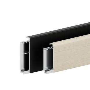 铝合金踢脚线木纹直角6cm4新型极窄超薄卡扣金属不锈钢地脚线安装