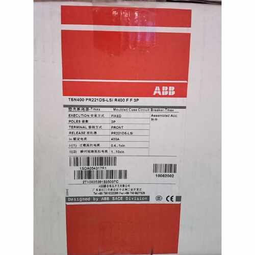议价ABB塑壳断路器T5N400 PR221DS-LSI R 400 FF 3P  ISDA054317R