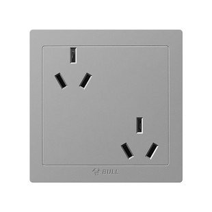 公牛六孔插座86型家用无框10a暗装嵌入式双三孔16安大功率空调插