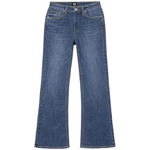 【张凌赫代言】Lee25秋冬新品427标准高腰喇叭中深蓝色女牛仔裤潮