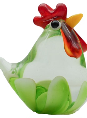 淄博琉璃非遗扎花大公鸡桌面摆件