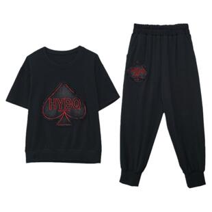 2026夏季新款牛仔短袖裤子套装女宽松遮肚休闲刺绣大码女装两件套