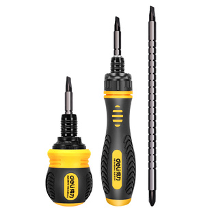 得力棘轮两用螺丝批刀一字十字梅花起子三向高扭力螺丝刀五金工具