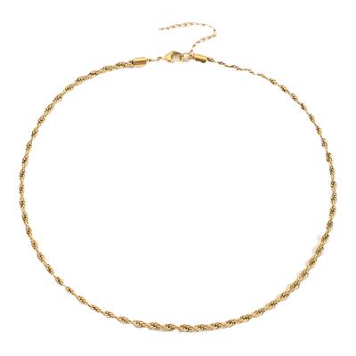 镀金颈链项链日韩麻花简约女士