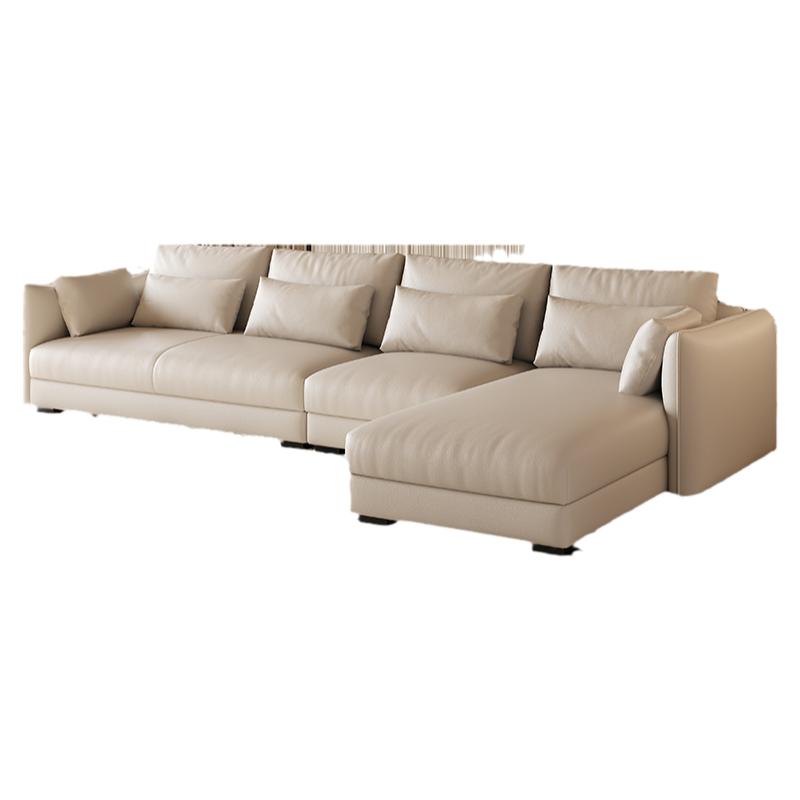 DDC现代极简直排真皮沙发客厅意式小户型贵妃位头层牛皮沙发佛山