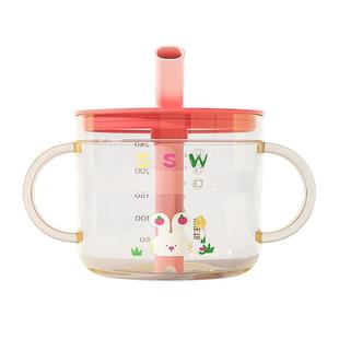 辅食米糊碗ppsu1岁以上3岁儿童刻度牛奶杯大宝宝吸管喝奶学饮水杯