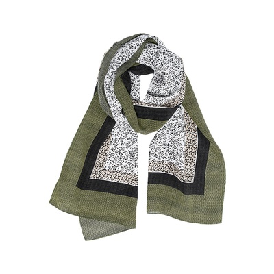 100%桑蚕丝长条丝巾优雅女夏秋绿