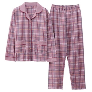 中老年中年妈妈睡衣女春秋季长袖纯棉婆婆全棉质家居服加大码套装