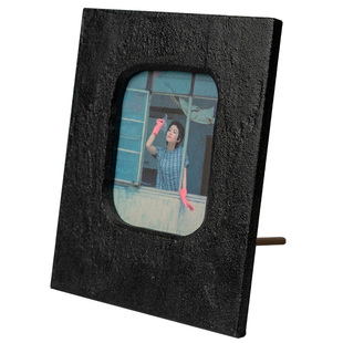 山里黑色岩石质感相框相架艺术实木高级纹理装饰画框桌面客厅摆件