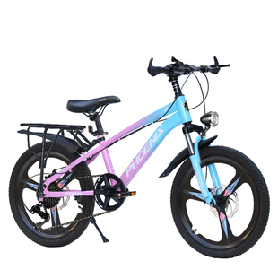 凤凰儿童自行车女孩6到12岁男孩中大童小学生碟刹山地脚踏变速车