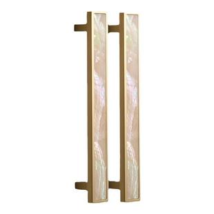 铜匠师轻奢黄铜拉手衣柜门拉手高级纯天然贝壳拉手柜子抽屉长拉手